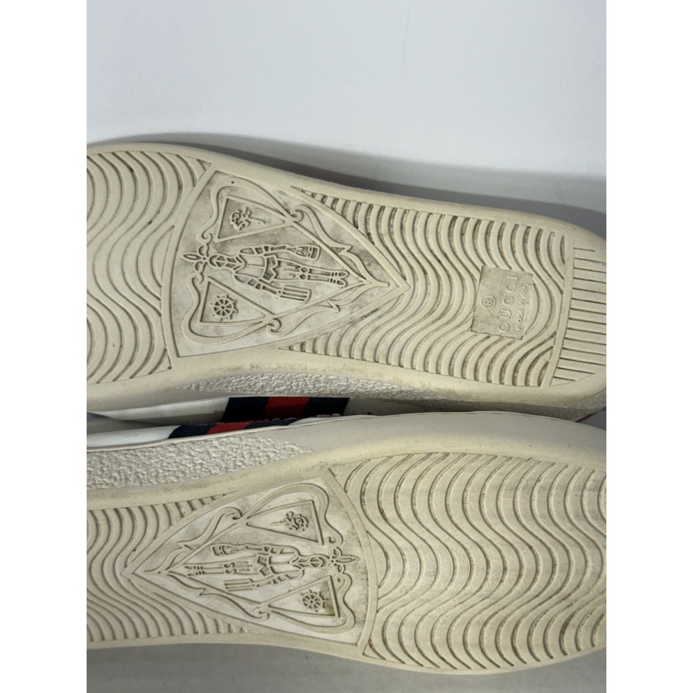 Gucci Ace Kingsnake Sneakers White Leather Men's 8.5 EU 41.5 Authentic - Picture 11 of 11
